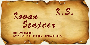 Kovan Štajcer vizit kartica